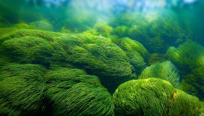 green moss under the water texture background