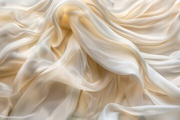 Obraz premium Elegant silky fabric with smooth texture and soft shiny waves in purple and gold