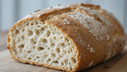 A rustic sourdough loaf with a crisp crust and soft interior