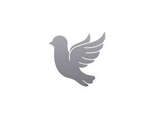 Fototapeta premium flying_dove_icon_with_subtle_gradients_and_soft_highlights_on_white
