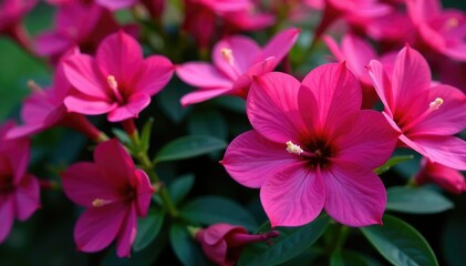 Bold fuchsia flower clusters, repeating motif , fuchsia, floral design, nature