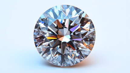 Shining round diamond on white background. image for jewelry business