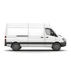 Naklejka premium Side View of a White Delivery Van with Clean Lines and Simple Design