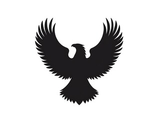 Obraz premium realistic_eagle_silhouette_icon_with_sharp_details_on_a_clean_white_background