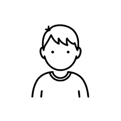 Obraz premium Icon of a young boy with short hair in a simple line art style