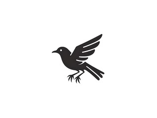 Fototapeta premium ultra-hd_perched_sparrow_icon_with_perfect_symmetry_on_a_plain_white_backdrop