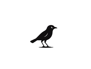Fototapeta premium ultra-hd_perched_sparrow_icon_with_perfect_symmetry_on_a_plain_white_backdrop