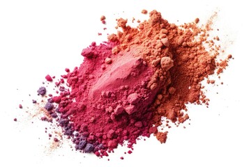 Fototapeta premium Aerial View Cosmetic Powder, Makeup Powder, Loose Powder, Face Powder, White Background, Beauty Product Photography, High-Resolution Image, Studio Shot