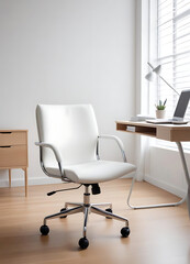 Modern Office Chair with Desk and Plant