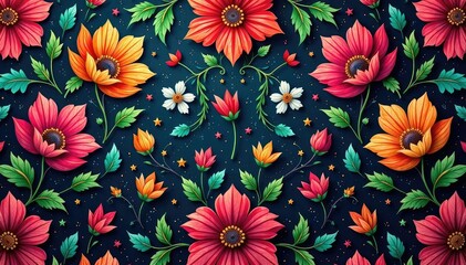 Intricate floral tapestry pattern, rich jewel tones , purple, wall