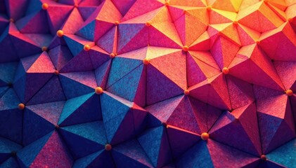 Fototapeta premium Intricate tessellation of geometric shapes in vibrant hues, art, composition, squares