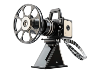movie camera with film reel