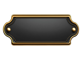 black and golden nameplate