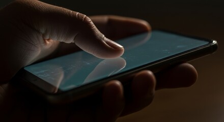 Dedos usando smartphone con pantalla rota