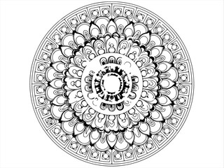 Circular pattern in the form of a mandala. Henna tatoo mandala, vector art.
