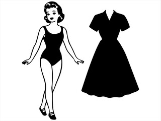 woman in black dress