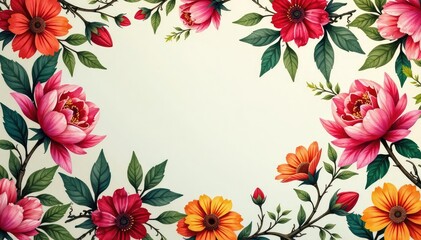 Obraz premium Intricate floral wallpaper detail, repeating motif, summer, illustration, leaf