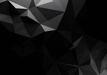 Fototapeta premium Abstract Low Poly Black and Grey Background. AI Generated
