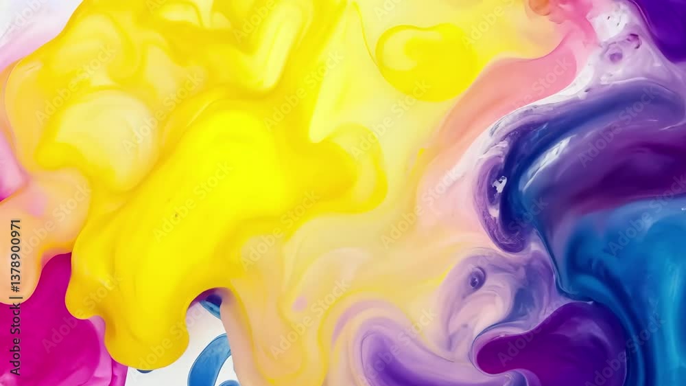 Poster vibrant abstract motion with colorful paint splashes creating a dynamic artistic expression, animate