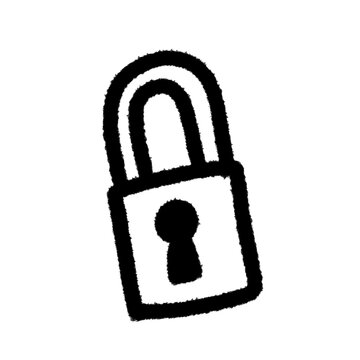 lock png cartoon cute  design art kid handwrite doodle element street line black and white kwaii