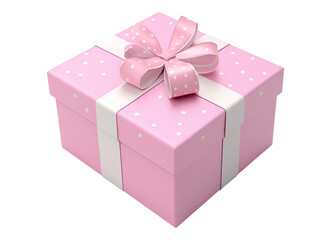 Obraz premium pink gift box with ribbon