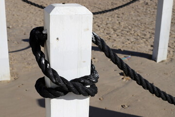 Thick hemp braided rope close up