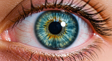 Detailed Close-Up of Human Eye with Vibrant Iris