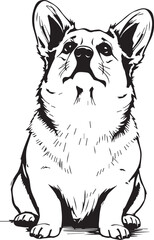 Corgi puppy. Hand drawn vector illustration
