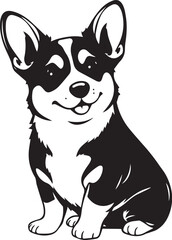 Corgi puppy. Hand drawn vector illustration
