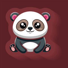 Cute Baby Panda Cartoon Vector Illustrations.