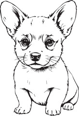 Corgi puppy. Hand drawn vector illustration