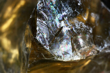 Composition fragment from pieces of glass of a free form. Abstract background, abstract picture.
