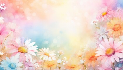 creative border frame of abstract beautiful daisies background with copy space , spring time concept graphic resource