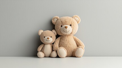 Obraz premium Two teddy bears, sitting