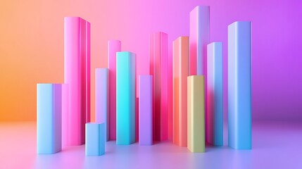 Gradient pastel cylinders arranged creatively to showcase artistic design image picture