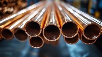 Naklejka premium Discover HighQuality Metal Pipes available in the Industrial Warehouse for various construction needs
