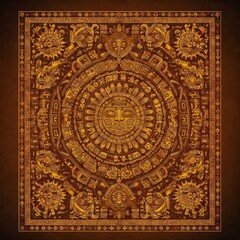 Obraz premium Intricate mayan calendar depicting ancient civilization and sun god