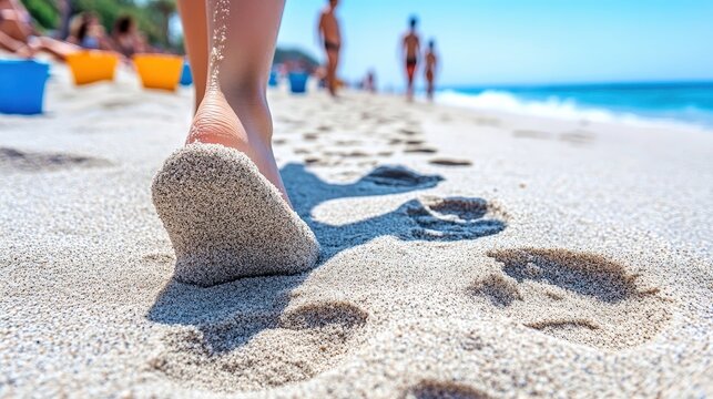Building towering sandcastles with vibrant buckets at a sunny beach in the summer sun