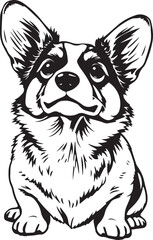 Corgi puppy. Hand drawn vector illustration