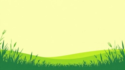 illustration of green grass field with horizon