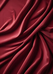 Luxurious Red Satin Fabric Draped Softly