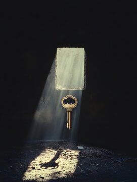 Silver key under the sunshine