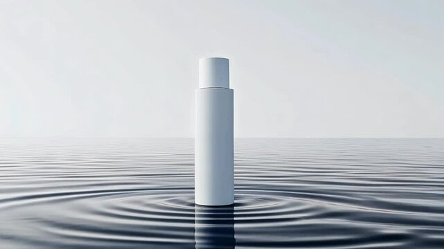 A blank tube of cream stands amid a splash of water, emphasizing the product's hydrating qualities