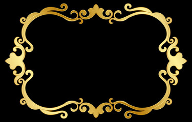 Thai luxury frame, golden abstract, vintage, graphic elements