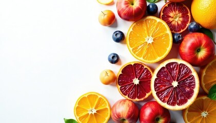 Variety of dried fruits & vegetables on white , superfood, isolated, closeup