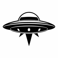 Cartoon UFO rocket flying in space with a fish and spaceship design