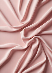 Gentle Pink Satin Fabric Draped Softly 