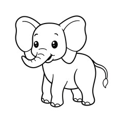 Fototapeta premium baby elephant cartoon