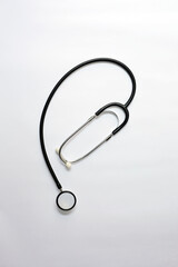 High-quality image of a modern stethoscope, showcasing its sleek design and professional-grade materials. Perfect for representing medical tools, healthcare themes, and professional environments. 