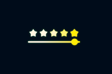 Glowing Star Rating Slider on Dark Background
